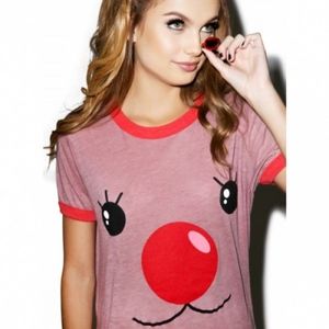 NWT Wildfox Rudy Reindeer tee
